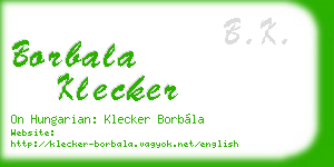 borbala klecker business card