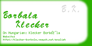 borbala klecker business card